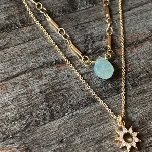 NEW FP x Luna Norte Aquamarine Layering Necklace Set